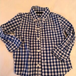 Janie and Jack Blue and White Gingham Button-Down Shirt